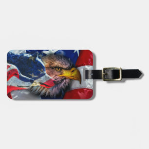 Bald Eagle Wolf American Flag Gepäckanhänger