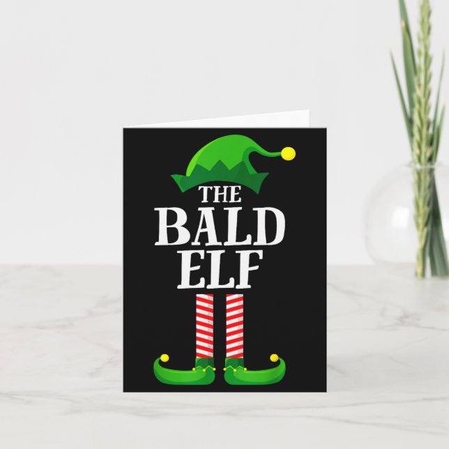 Bald Elf Matching Family Group Christmas Party Pyj Karte (Vorderseite)