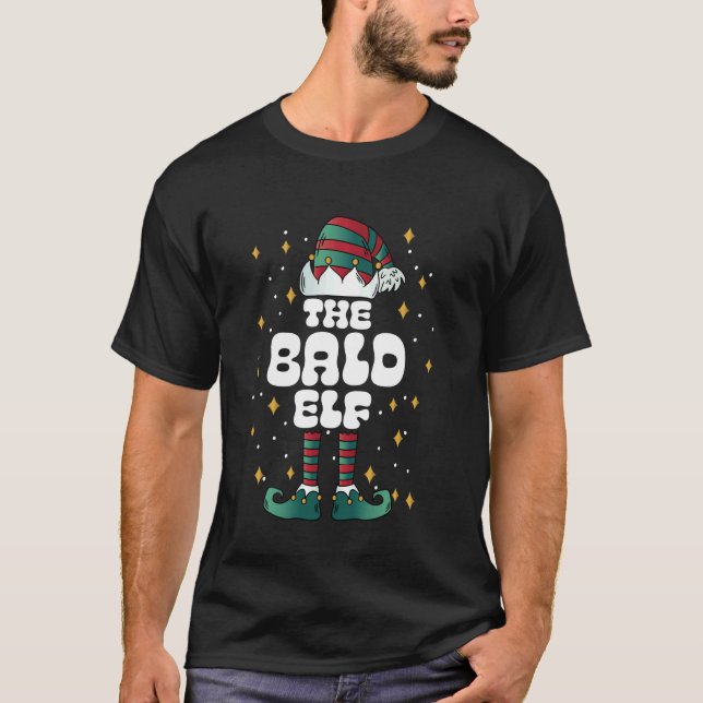 Bald Elf Xmas Team Gruppe Weihnachts Matching Fami T-Shirt (Vorderseite)