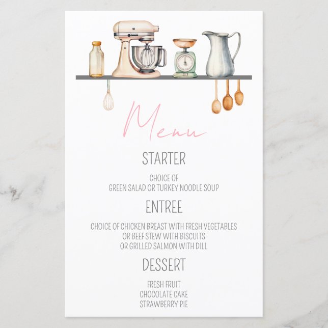 Bald entführt!  Menu für Brautparty (Vorderseite)
