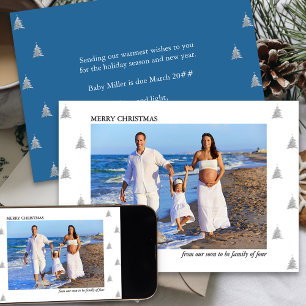 Bald Familie zu Viert Foto Weihnachten Schwangersc Ankündigung
