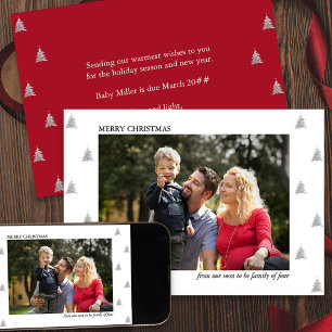 Bald Familie zu Viert Foto Weihnachten Schwangersc Ankündigung