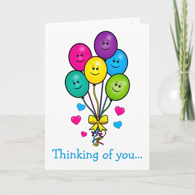 Bald geht es gut: Lächelnde Balloons und Liebe Karte (Vorderseite)