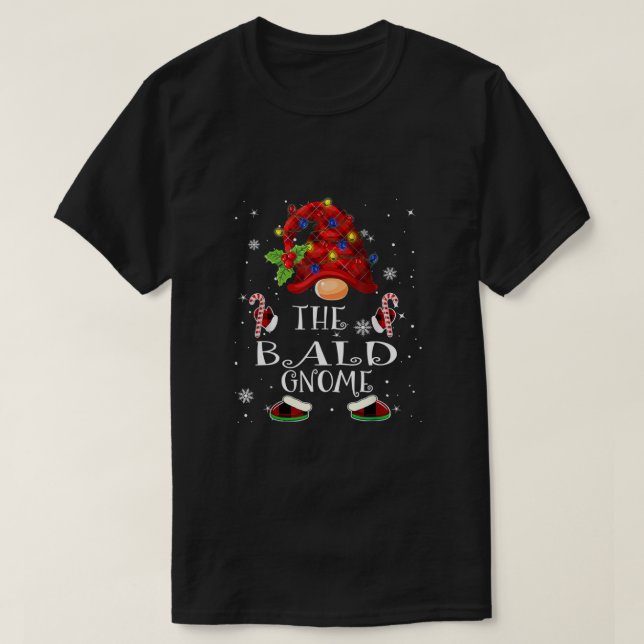 Bald Gnome Buffalo Karierter Weihnachtsbaum Light  T-Shirt (Design vorne)