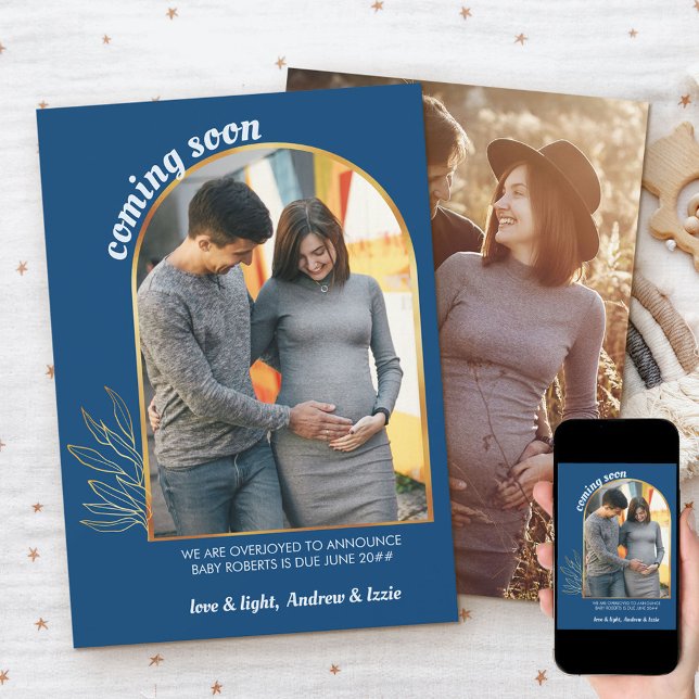 Bald Gold Arch 2 Foto Blaue Schwangerschaft Ankündigung (Von Creator hochgeladen)