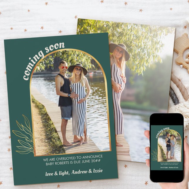 Bald Gold Arch 2 Foto Grüne Schwangerschaft Ankündigung (Von Creator hochgeladen)