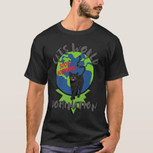 BALD-HAUSKATZEN WELTDOMINATION Black Cat T-Shirt