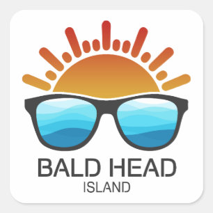 Bald Head Island North Carolina Sonnenbrille Quadratischer Aufkleber
