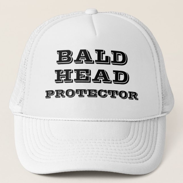 BALD HEAD PROTECTOR Funny Humorous Truckerkappe (Vorderseite)