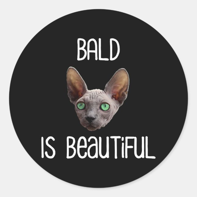 Bald ist eine schöne Niedliche Haare-Sphynx-Katze Runder Aufkleber (Vorderseite)
