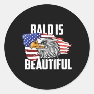 Bald ist schön 4. Juli Adle Patriotic Amerika Runder Aufkleber