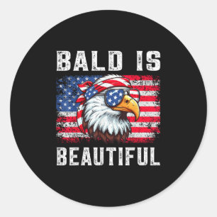 Bald ist schön Funny Eagle Bandana Patriotic 4t Runder Aufkleber