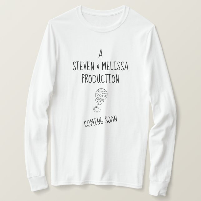 Bald kommt Baby Maternity Long Sleeve T - Shirt (Design vorne)