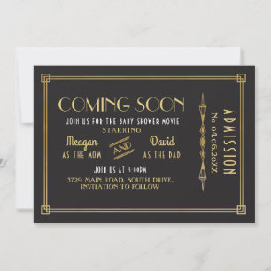 Bald kommt Baby Shower Movie Ticket Party Save The Date