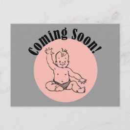 Bald kommt das Baby in Pink Postkarte