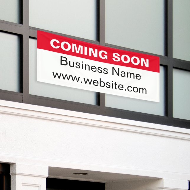 Bald kommt Red Black & White New Business Banner (Äußeres Gebäude)