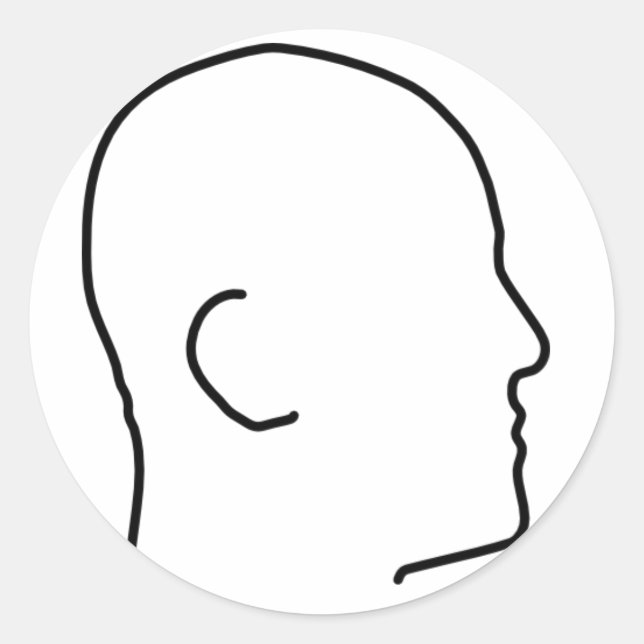 Bald Man (oder Frau) Runder Aufkleber (Vorderseite)