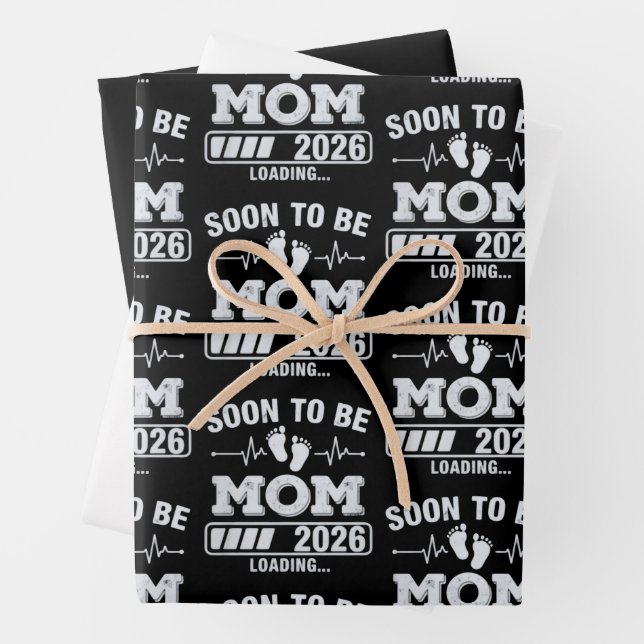 Bald Mutter 2026 Schwangerschaftsankündigung wird  Geschenkpapier Set (Beispiel)