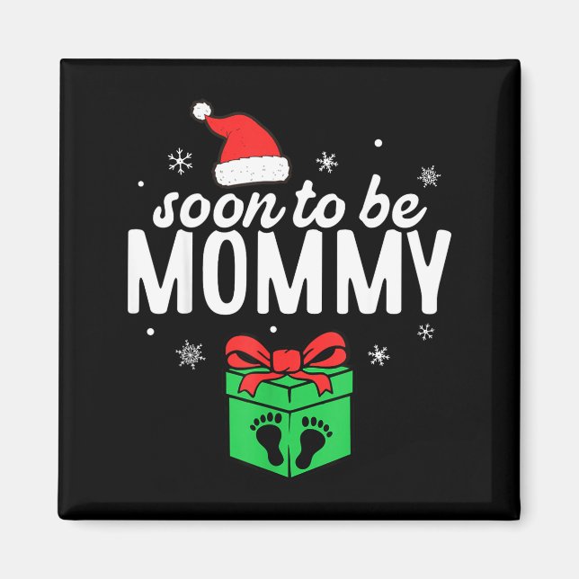 Bald Mutter Weihnachten Lustige Schwangerschaftsan Magnet (Vorne)