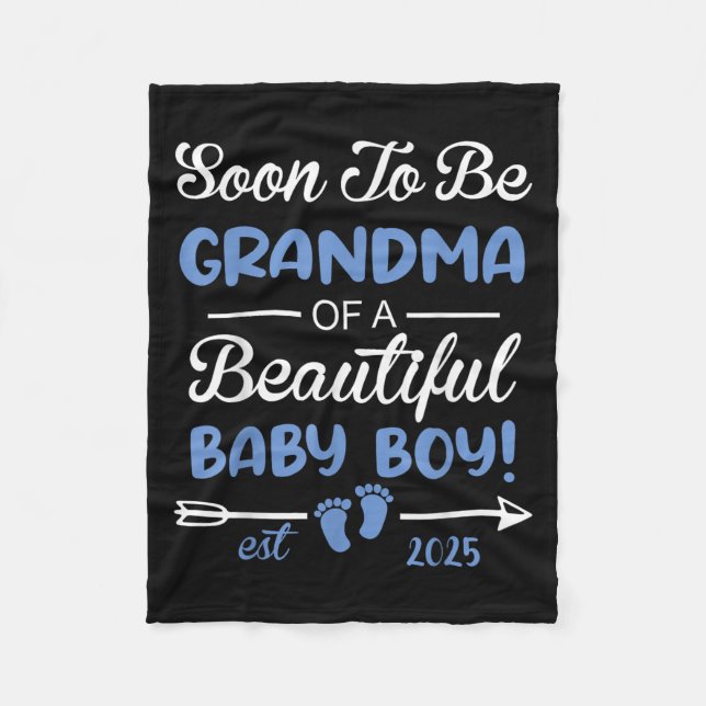Bald Oma eines wunderschönen Babyjungen wird bekan Fleecedecke (Vorderseite)