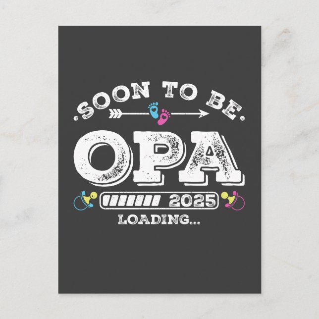 Bald Opa 2025 Loading Postkarte (Vorderseite)