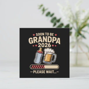 Bald Opa Est 2026 Baby-Ankündigung  Einladung