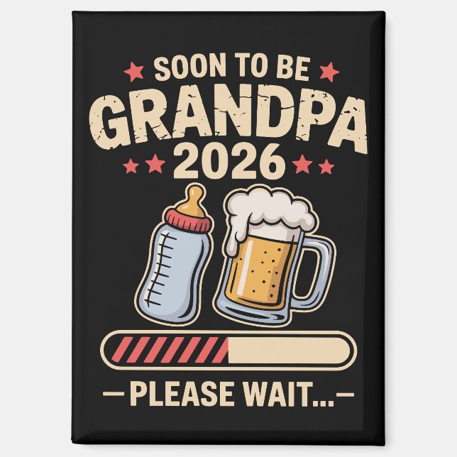 Bald Opa Est 2026 Baby-Ankündigung  Magnet (Vorderseite)