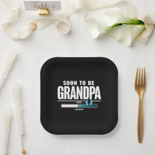 Bald Opa werdender Mann EST. 2025 Neuer Opa  Pappteller