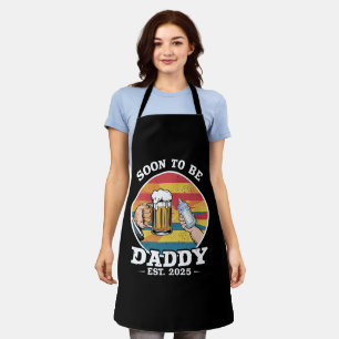 Bald Papa 2025 Erster Papa 2025 Retro Schürze
