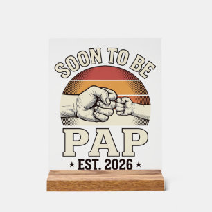 Bald Papa 2026 Vintage Baby Fist Bump Design_ Acrylschild