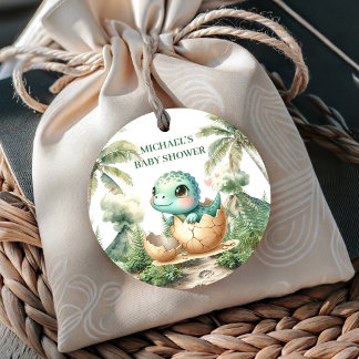 Bald Schlüpfend Dinosaurier Baby Shower Geschenkan Geschenkanhänger