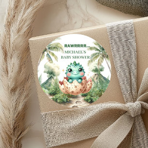 Bald Schlüpfende Süße Dino-Baby-Party-Aufkleber Runder Aufkleber