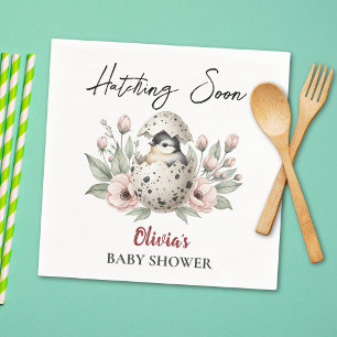 Bald Schlüpfendes Rustikales Babyküken Baby Shower Serviette