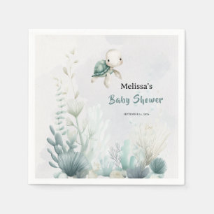 Bald sehen Sie, Schildkröte Unterwasser-Baby-Party Serviette