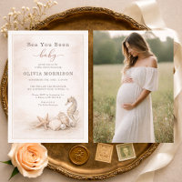 Bald sehen wir dich, Baby Ozean Foto Baby Shower