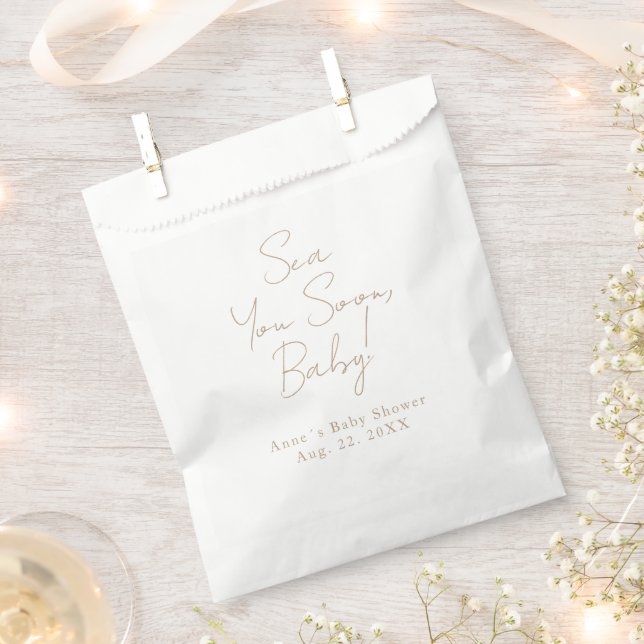 Bald sehen wir uns Baby Elegante Kalligrafie Baby  Geschenktütchen (Ausgeschnitten)
