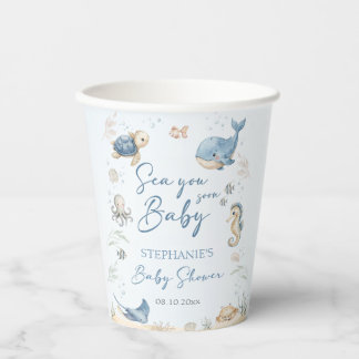 Bald sehen wir uns Baby Shower  Pappbecher