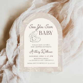 Bald sehen wir uns Küsten-Baby Shower Einladung