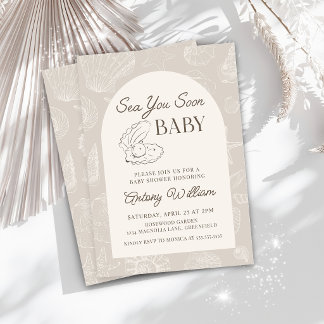 Bald sehen wir uns Küsten-Baby-Shower-Einladung Einladung