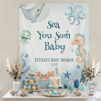 Bald sehen wir uns, Octopus-Seepferd-Seestern-Baby Wandteppich