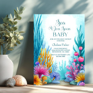 Bald sehen wir uns, Ozean-Baby-Party Einladung