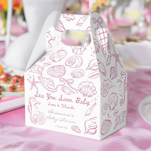 Bald sehen wir uns rosa Muscheln Strand Baby-Party Geschenkschachtel