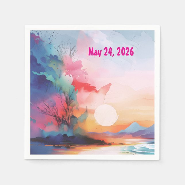 Bald sehen wir uns Wasserfarbe Strand Serviette (Vorderseite)