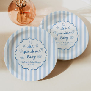 Bald sehen wir uns wieder, Baby Strand-Baby-Party Pappteller