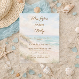 Bald sehen wir uns wieder Strand-Baby-Party-Einlad