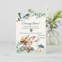 Bald Sohn Storch & Kinderwagen Schwangerschaft