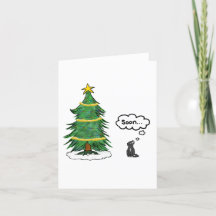 'Bald' Tree and Cat Holiday Card - Englisch, Tuxed