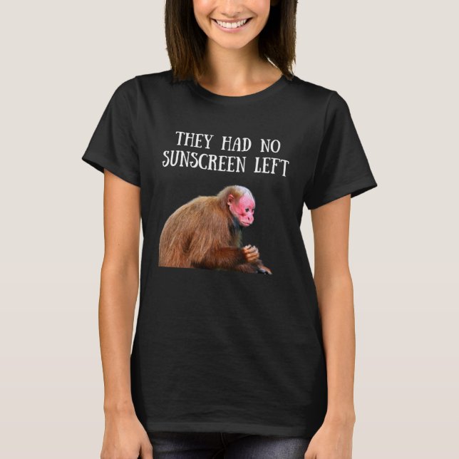 Bald Uakari Wild Monkey Sunscreen Meme Men Women K T-Shirt (Vorderseite)