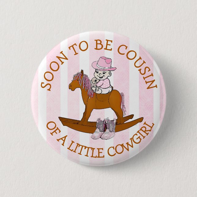 Bald, um Couain einer kleinen Cowgirl-Button zu se Button (Vorderseite)