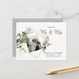 Bald, um Mr. & Mrs. Foto Wedding Save the Date  Ankündigungspostkarte